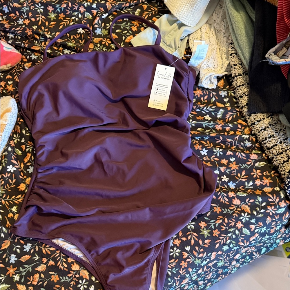Cupshe Deep Plum One-Piece Swimsuit